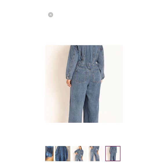 Eloquii blue Denim wide leg Jumpsuit Size 22 - Picture 2 of 11